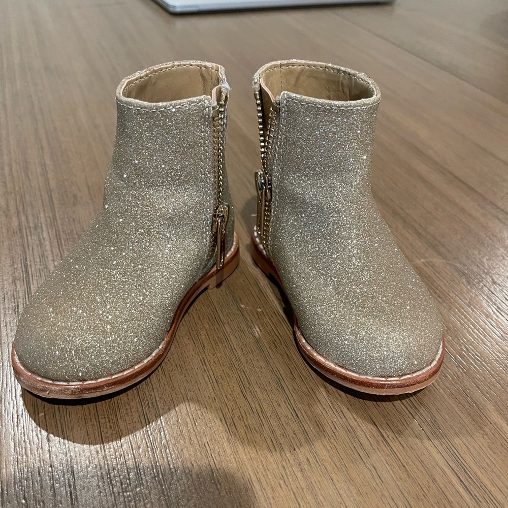Janie and Jack Gold Sparkle Boots